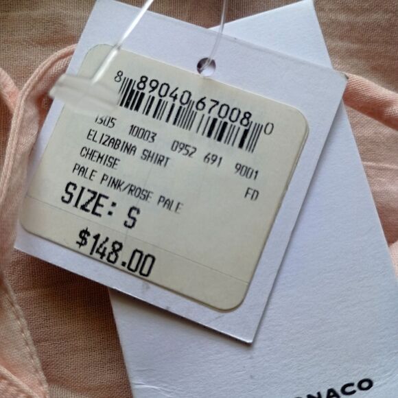 Club Monaco Gauzy Cotton Top Sz S Pink Old Money Quiet Luxury Relaxed Elizabina - Picture 11 of 16